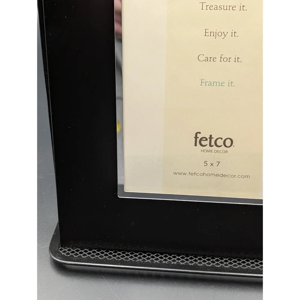 Fetco Home Decor 5 x 7 Picture Frame Black Silver Chrome New Old Stock